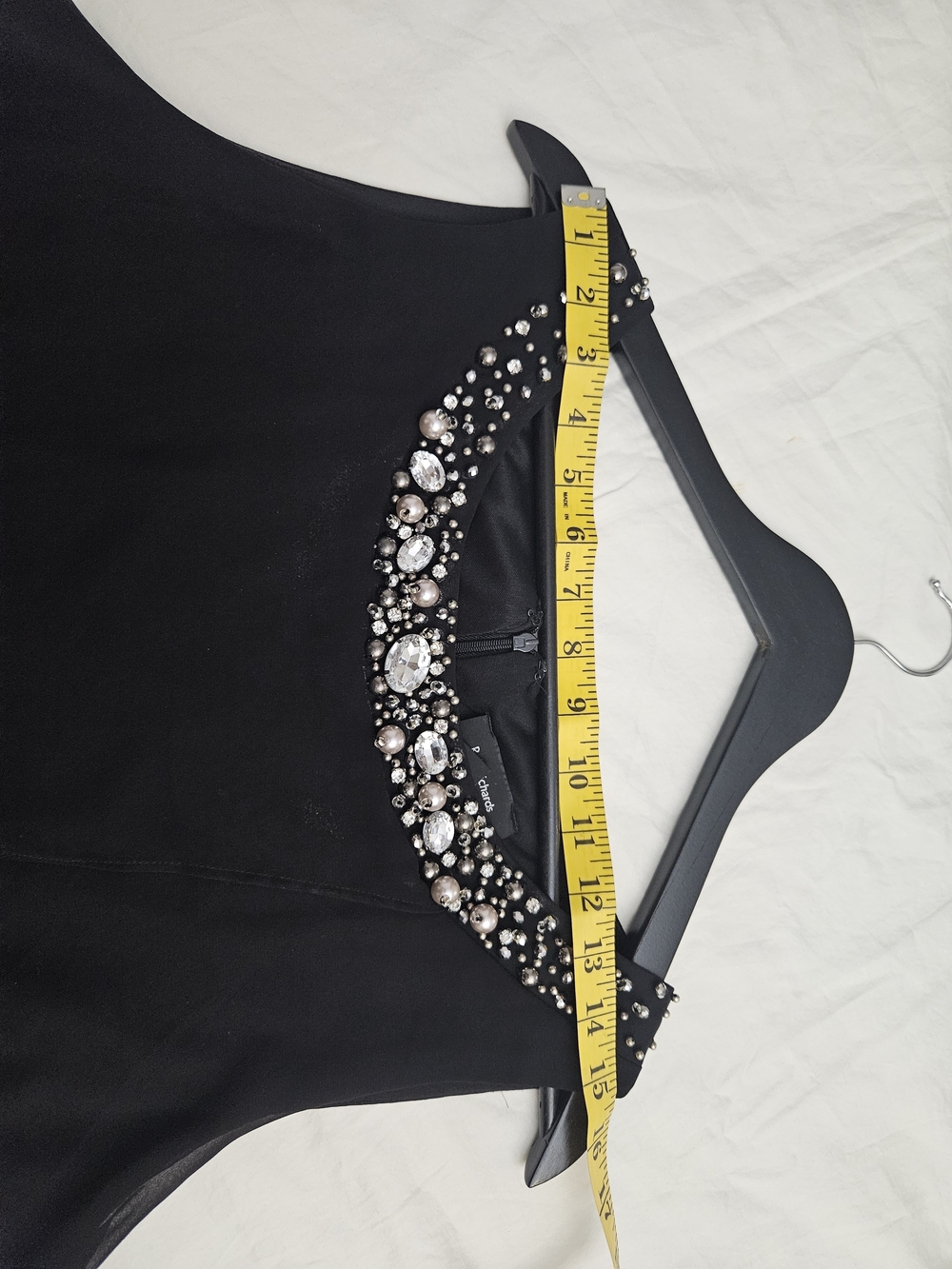 R&M Richards Black Beaded Neck Tiered Maxi Dress - Picture 8 of 9